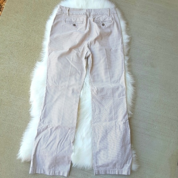 Lands' End Striped Boot Cut Pants Brown/Cream 6 - Picture 4 of 5